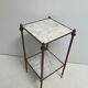 Vintage side table in white marble and brass year 60