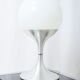 Lampe à poser XXL, Space age en aluminium brossé et opaline, 1970