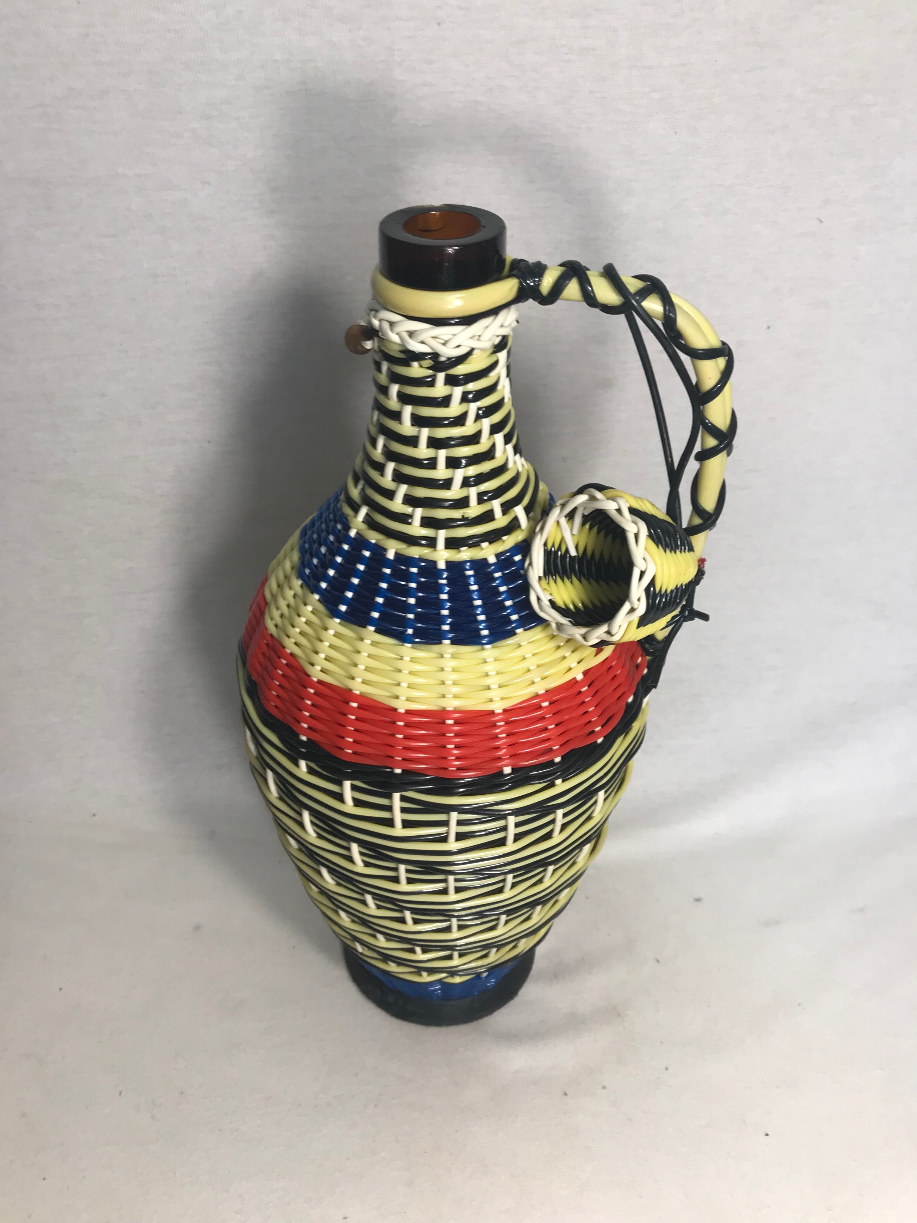 Old bottle glass + colors + cap vintage