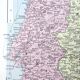 Carte Espagne et Portugal vintage 43x43cm de 1950