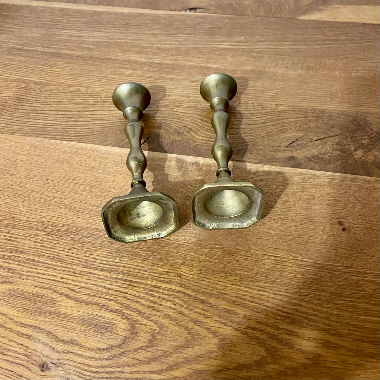 Pair of brass candlesticks