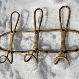 Vintage rattan coat rack 1970