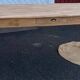 Large antique farmhouse table with 2 drawers in raw solid wood.