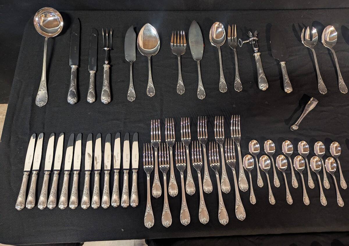 Christofle cutlery set – Marly model – 164 pieces – silver-plated metal