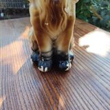 Sculpture chien en plâtre vernis