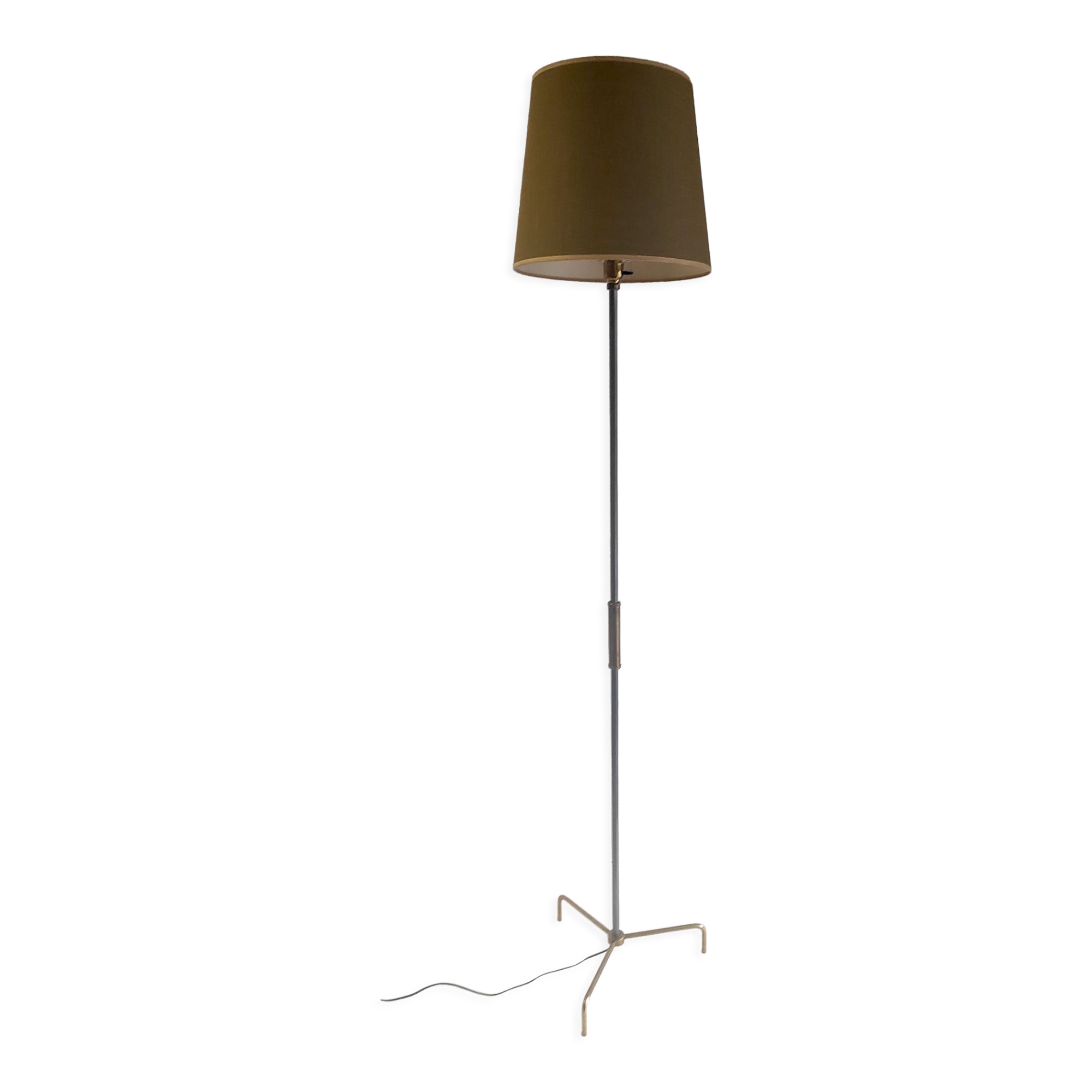 Tripod floor lamp in brass and metal – 50s/60s