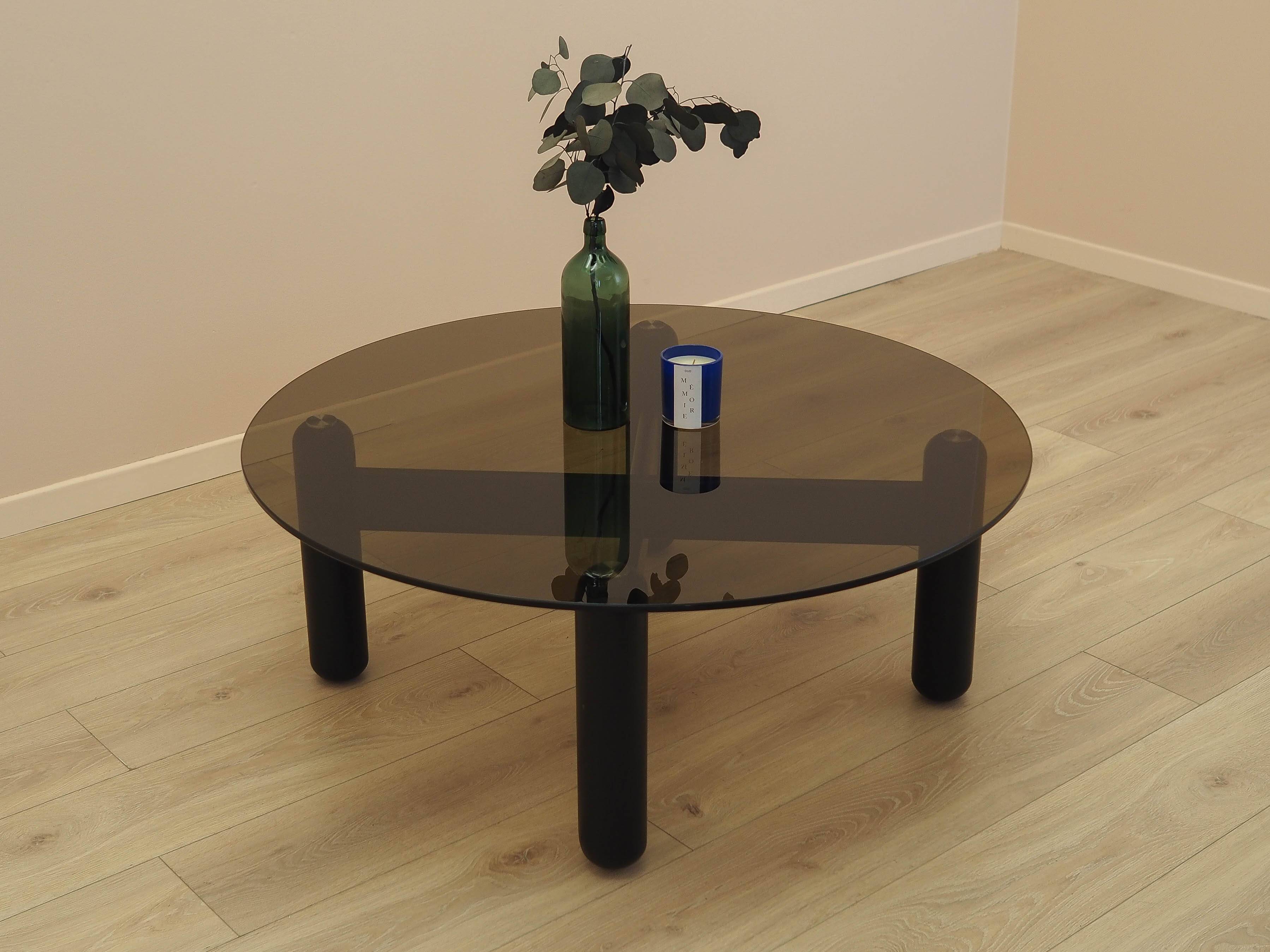 Italian smoked glass coffee table, 1990s