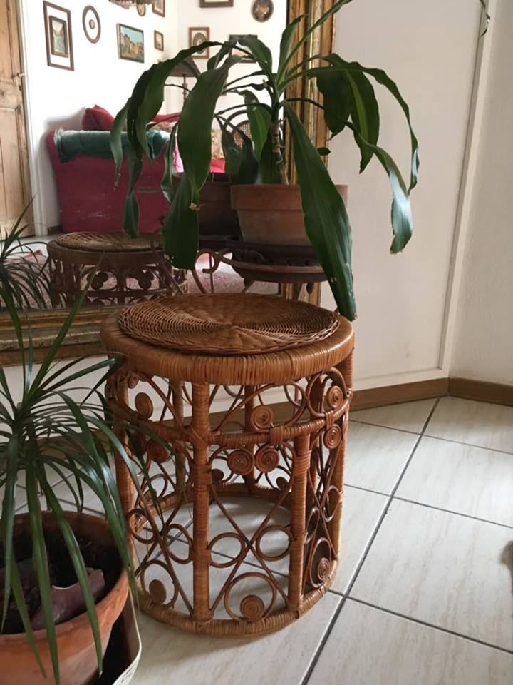 Stool bohemian peacock from the 70s