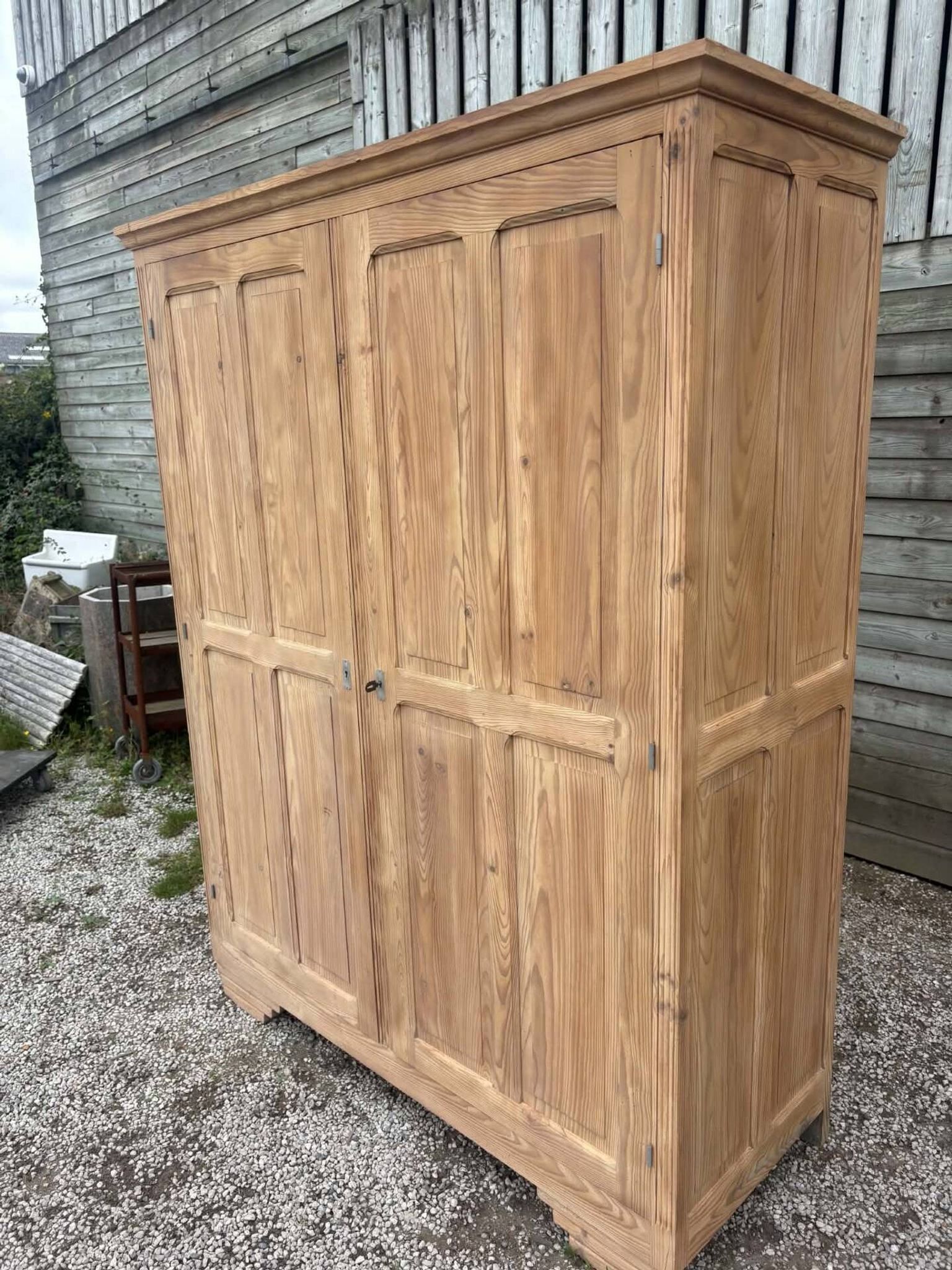 Parisian wardrobe / vintage wardrobe in raw wood
