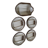 Asparagus serving platter + 8 asparagus plates in Salins earthenware