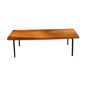 Vintage bench in cherry and metal 1980