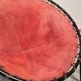 Balloon Lounge Chair in Red Suede & Metal by Hans Olsen, Denmark, 1960s