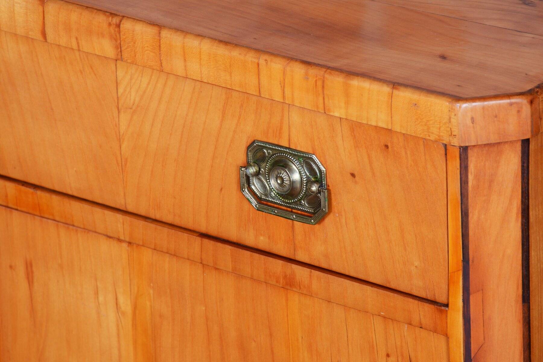 Biedermeier Cabinet in Cherry, Spruce & Ebony, Czech, 1820s