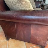 Leather and fabric sofa