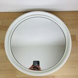 Space age mirror with white rim from the 70s