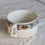 Antique chocolate cup in ivory earthenware - Polychrome frieze decoration