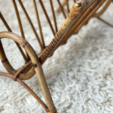Vintage rattan magazine holder