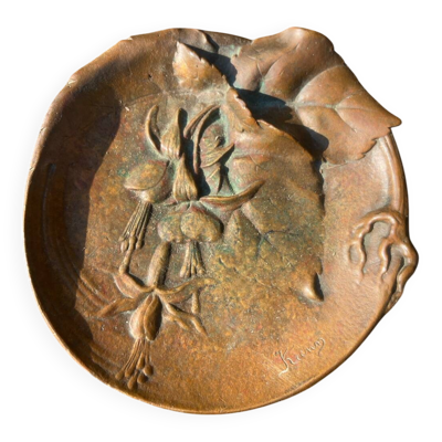 Vide poche, coupelle Art nouveau en bronze signé Leon kann