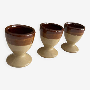 Set of 3 stoneware egg cups