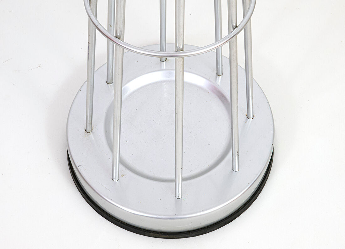 Aluminum coat stand in art deco style