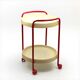 Vintage 1960s Red and Beige Bar Cart