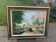 Painting painting on canvas framed bridge aven Bretagne by Christine durvis vintage