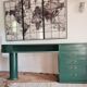 Green antique craft furniture counter