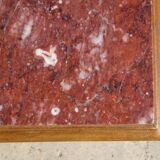 Antique Louis XVI style bedside table in walnut, with a marble top.