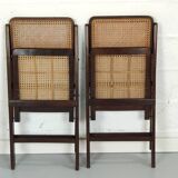 Pair of folding chairs canned