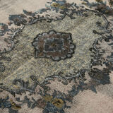 Handmade Hi-Low Pile Turkish 1980s 217 cm x 313 cm Grey Rug