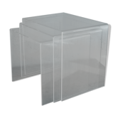 3 tables basses gigognes en plexiglass