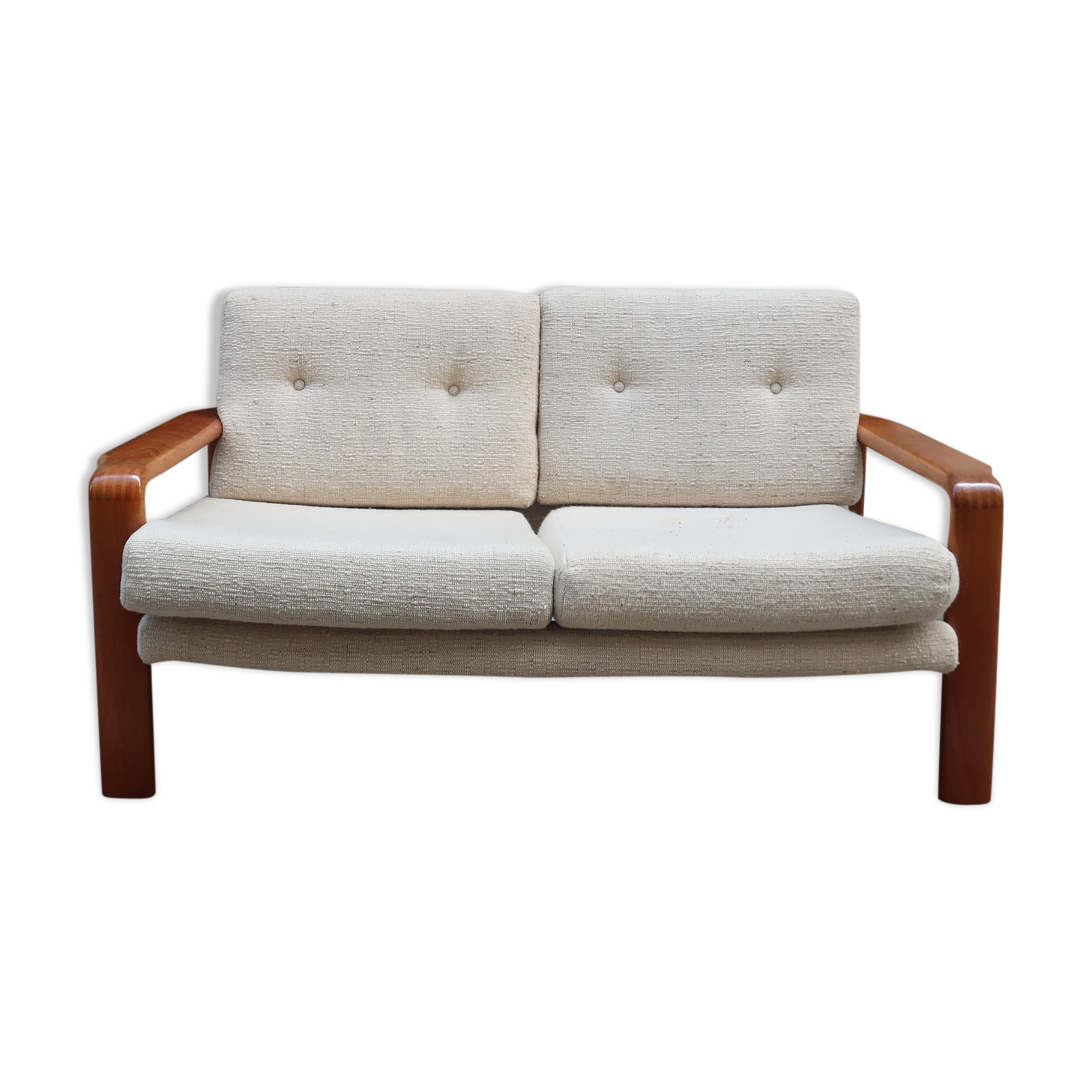 Scandinavian sofa in teak two-seater 60s