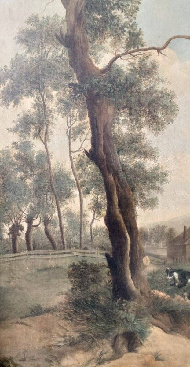 Large oil painting on canvas 2 m x 1.50 m - animated landscape - Charles Louis Verboeckhoven