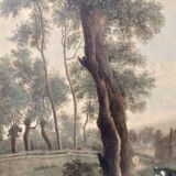 Large oil painting on canvas 2 m x 1.50 m - animated landscape - Charles Louis Verboeckhoven