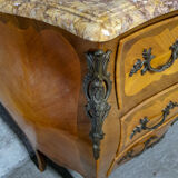 Small Louis XV dresser in marquetry and pink marble
