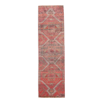 3x10 distressed geometric vintage runner rug,88x306cm