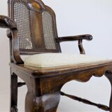Chaise en bois néobaroque avec vannerie viennoise
