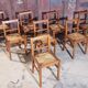 Lot de 8 chaises Reconstruction 1950 Chêne et paille