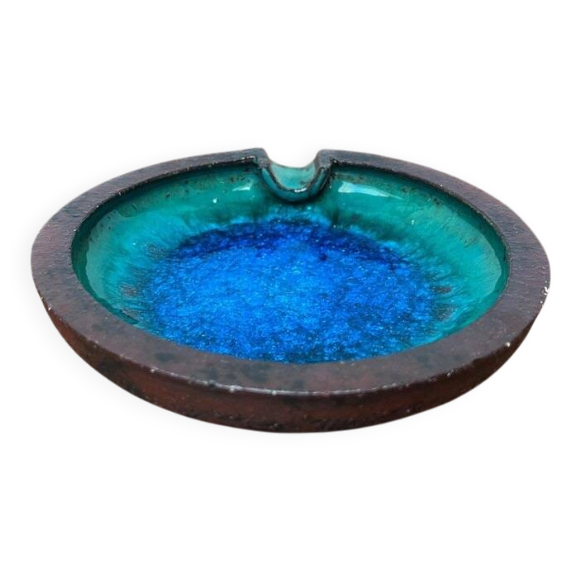 Ashtray or bowl in brutalist studio pottery by Gerhard Liebenthron, mid-century, 1960s, 1968.