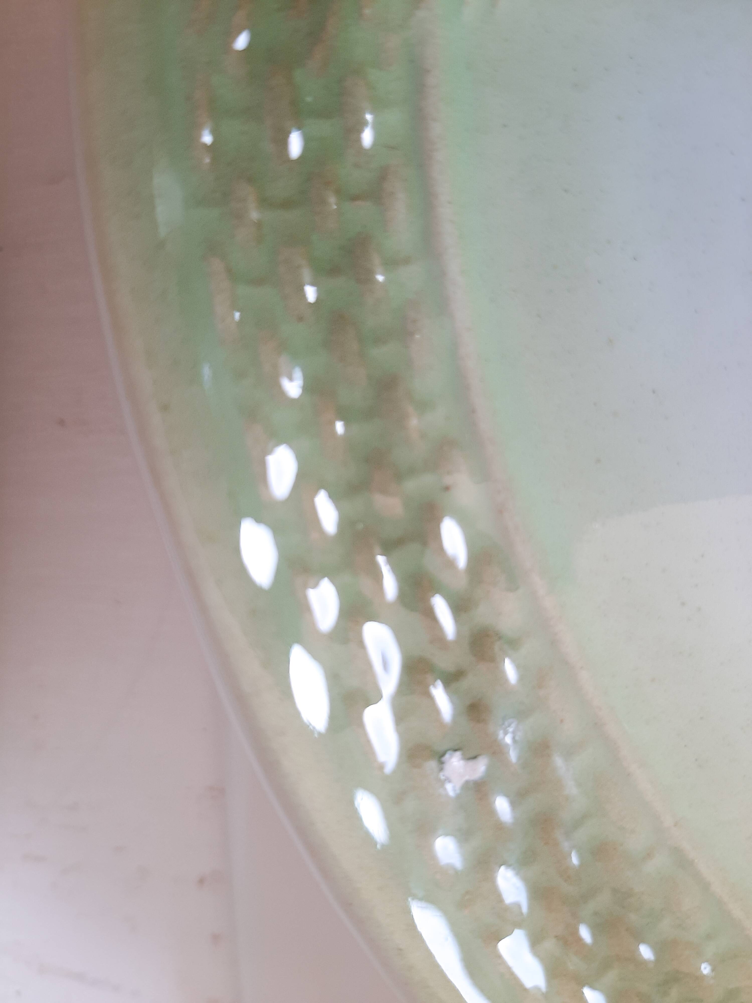 Asparagus service in green earthenware Moulin des Loups Orchies