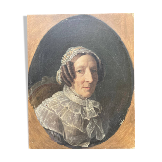 Old painting - portrait of a woman displaying curls and twists