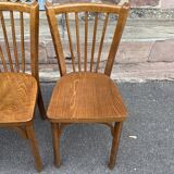Lot de 4 chaises viennoise bois courbé restaurant paris bistrot baumann 70s