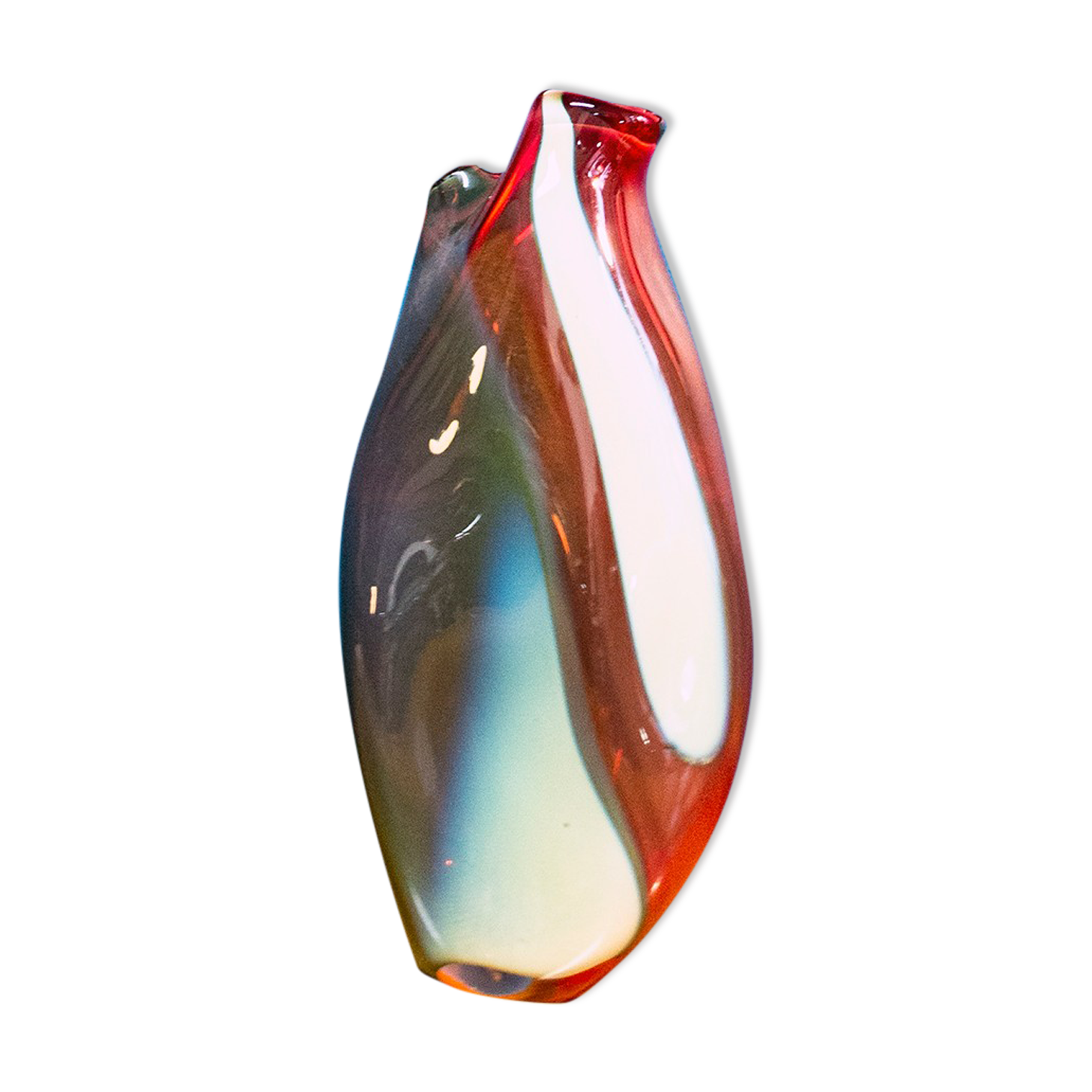 Glass vase by Gualtiero Casalegno, Italy 90s
