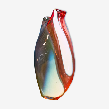 Glass vase by Gualtiero Casalegno, Italy 90s