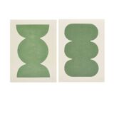 Duo of abstract paintings 30x40cm signed Eawy