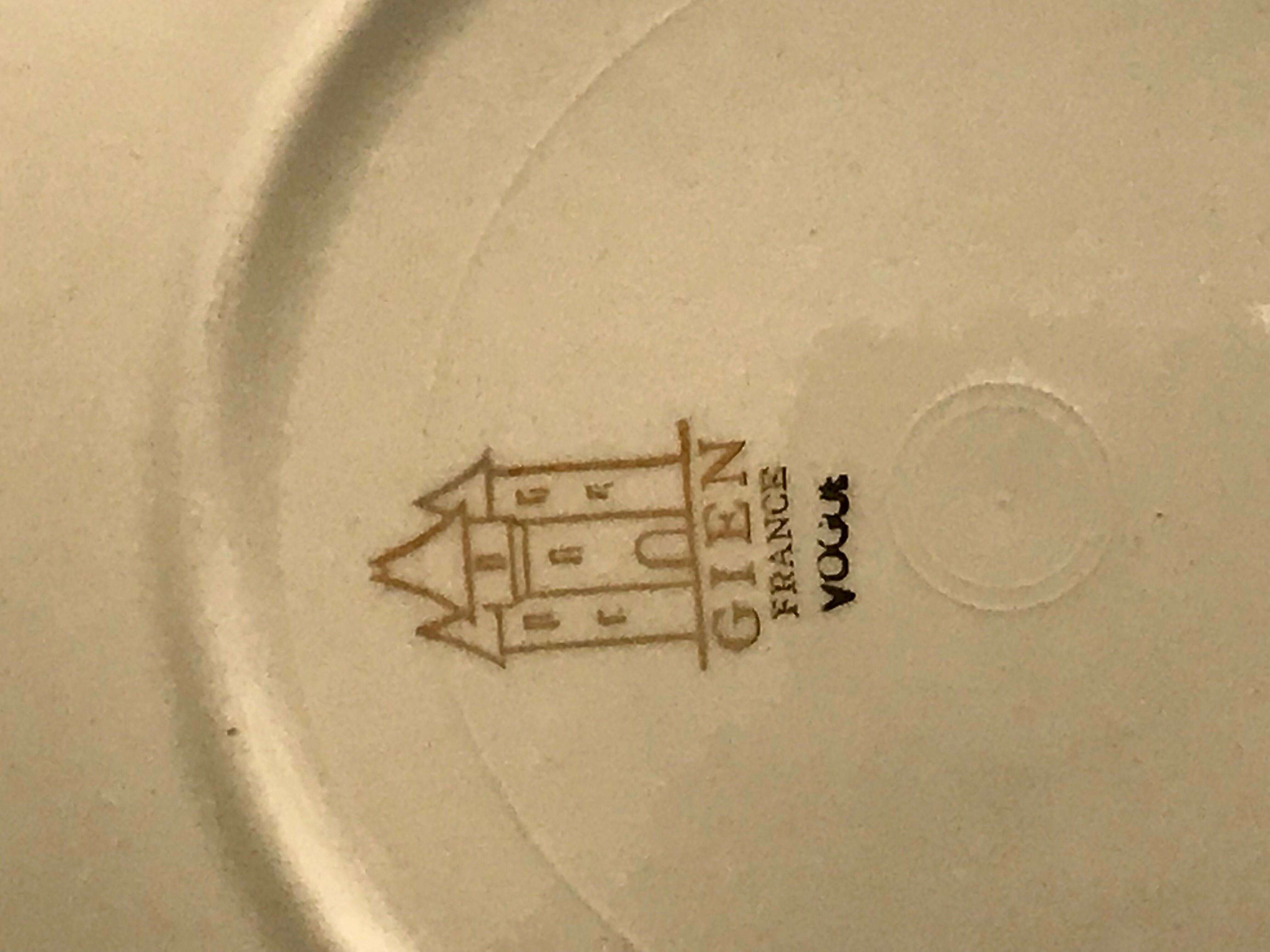 12dessert plates Gien, 1960s