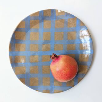 Blue Gingham Serving Platter