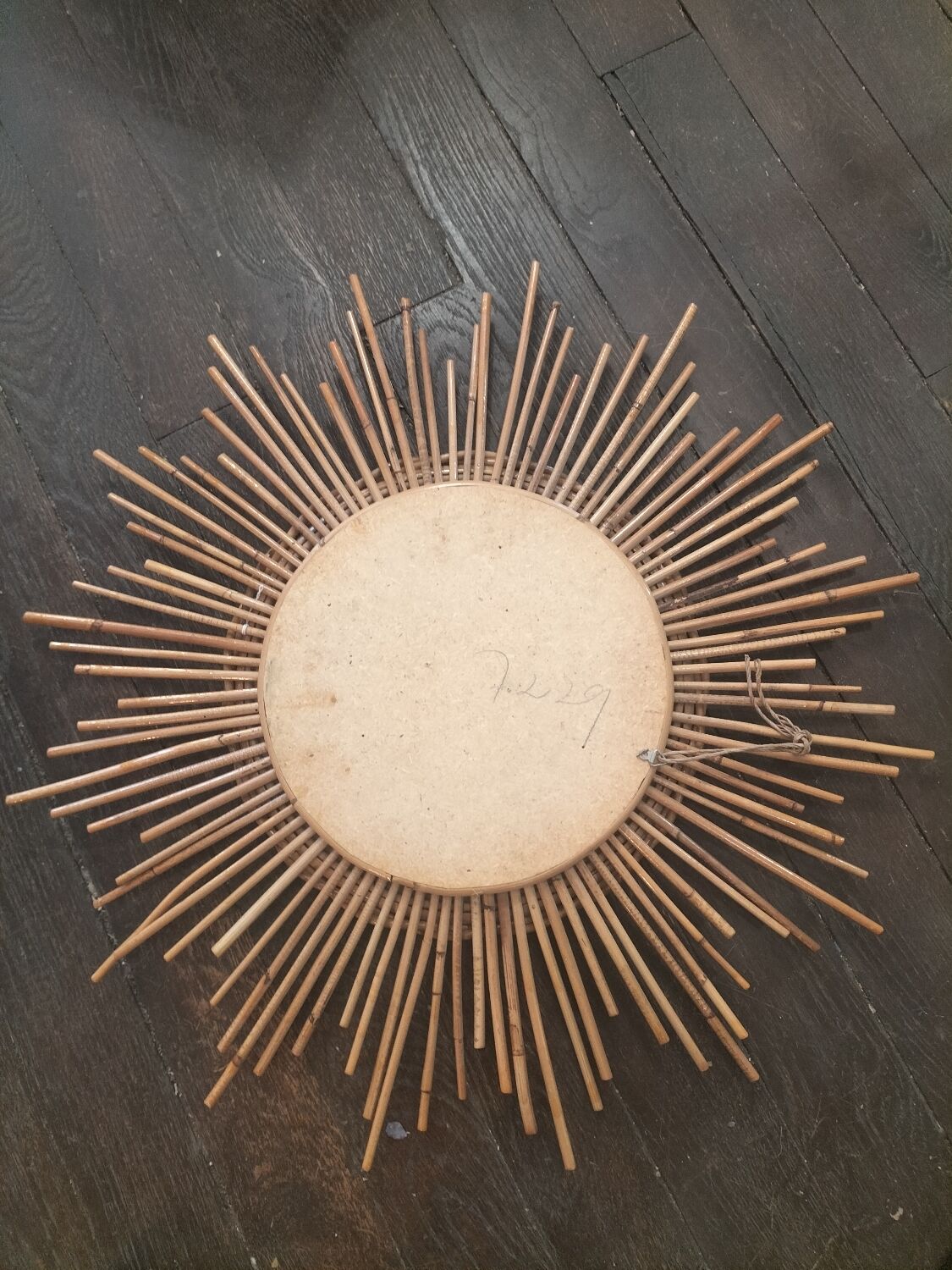Miroir rotin année 1960