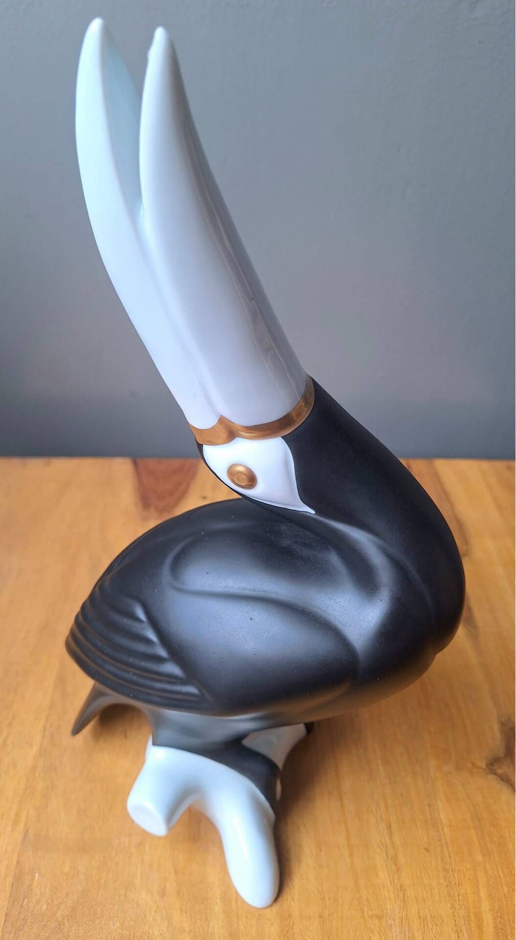Art Deco toucan sculpture by Jaroslav Ježek for Royal Dux, work in p