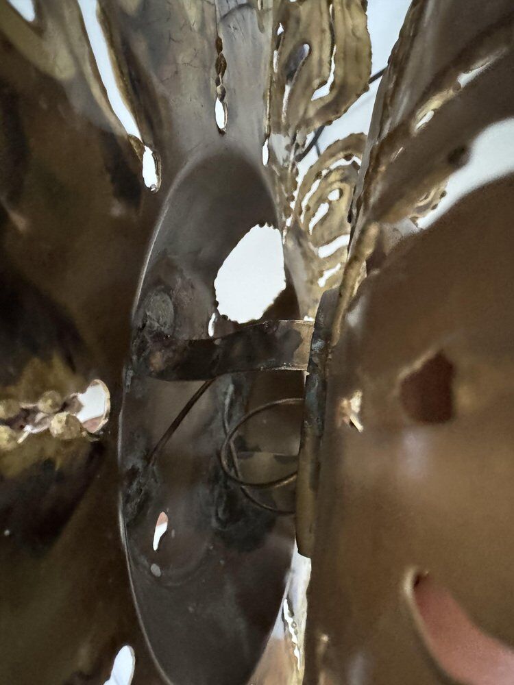 Brass sun wall sconce by Svend Aage Sørensen, Denmark, 1960s, brutalist